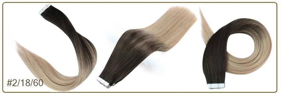 Balayage Tape In Human Hair Extensions – 20Pcs Seamless Remy