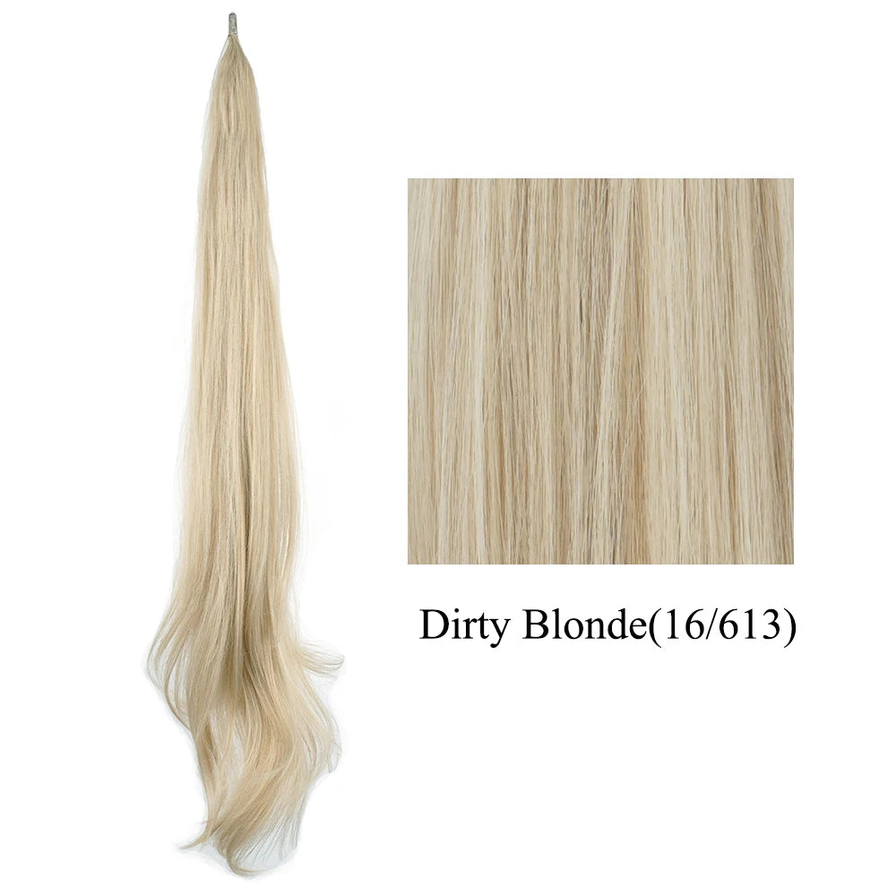 Premium Long Layered Blonde Ponytail Extension 32" Clip-In