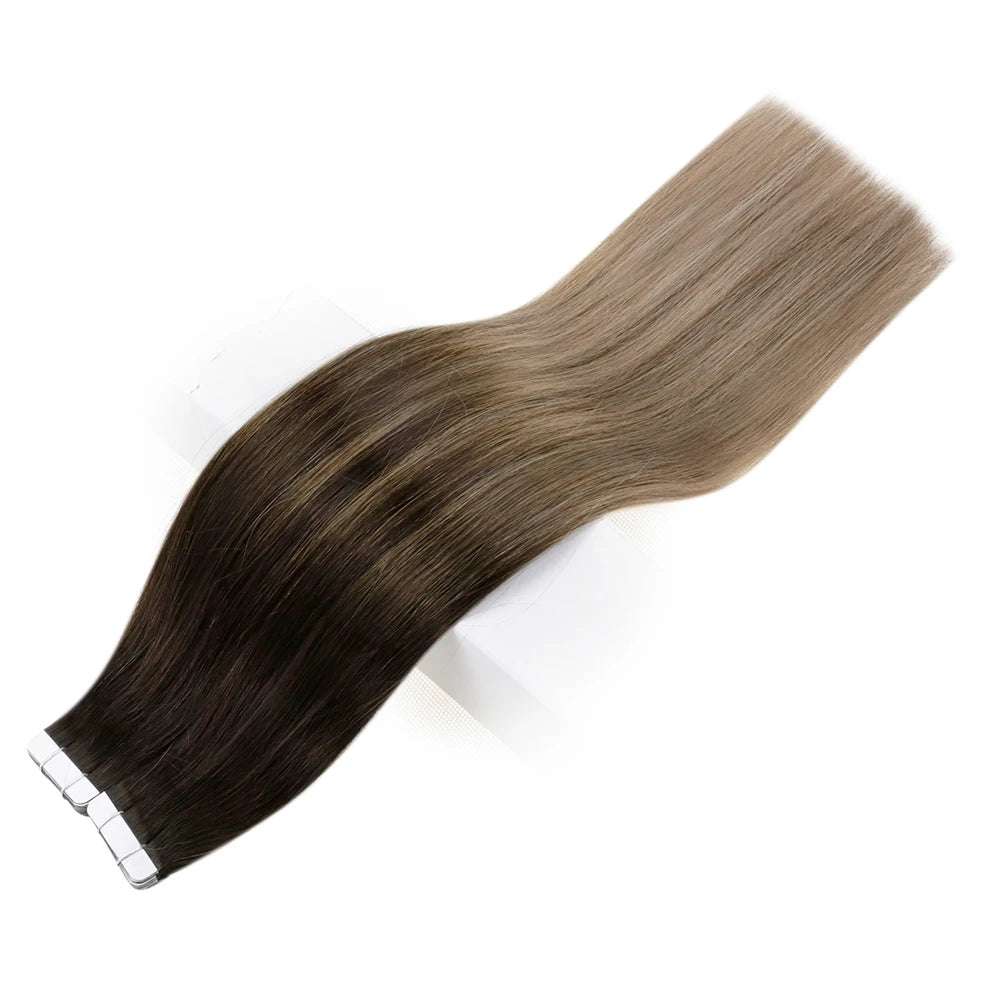 Balayage Tape In Human Hair Extensions – 20Pcs Seamless Remy