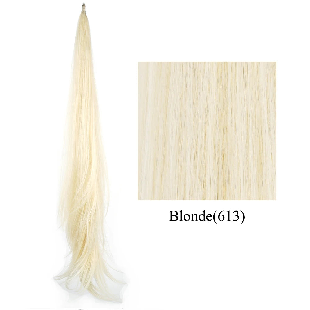 Premium Long Layered Blonde Ponytail Extension 32" Clip-In