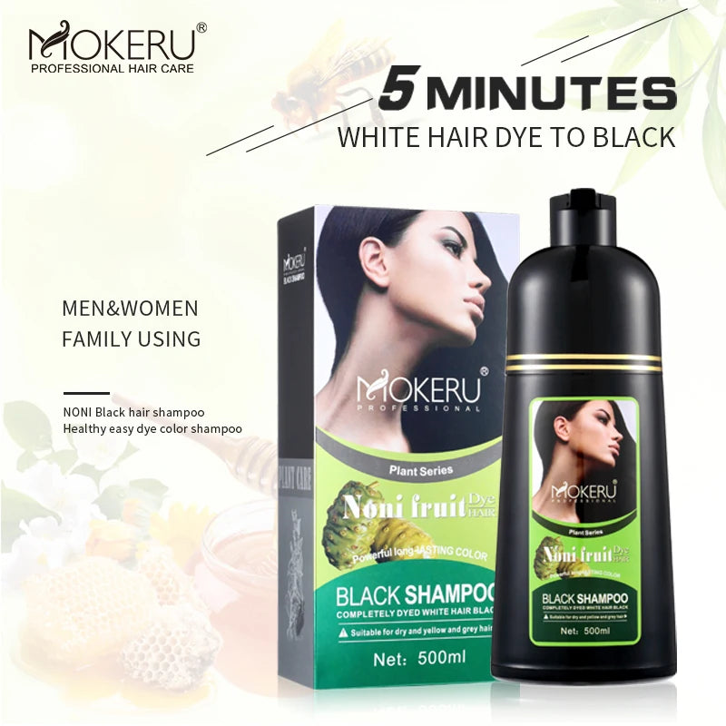 Mokeru Organic Natural Fast Hair Dye Only 5 Minutes Noni Plant