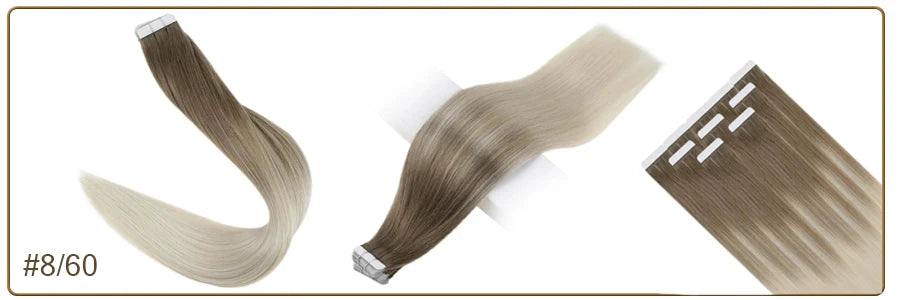 Balayage Tape In Human Hair Extensions – 20Pcs Seamless Remy