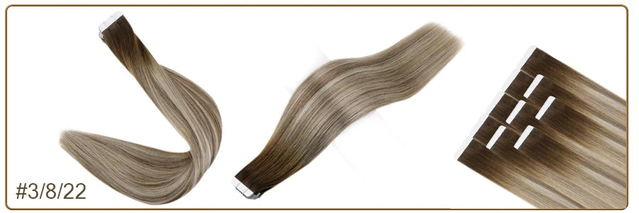 Balayage Tape In Human Hair Extensions – 20Pcs Seamless Remy