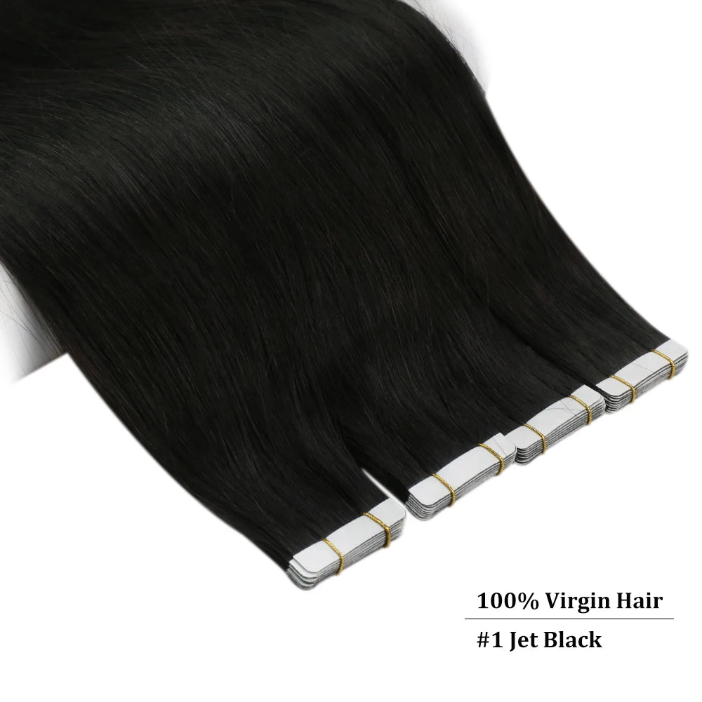 Ugeat Virgin Tape In Hair Extensions – Lasts Up to 12 Months, 10A Grade