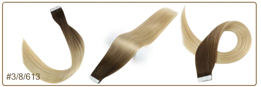 Balayage Tape In Human Hair Extensions – 20Pcs Seamless Remy