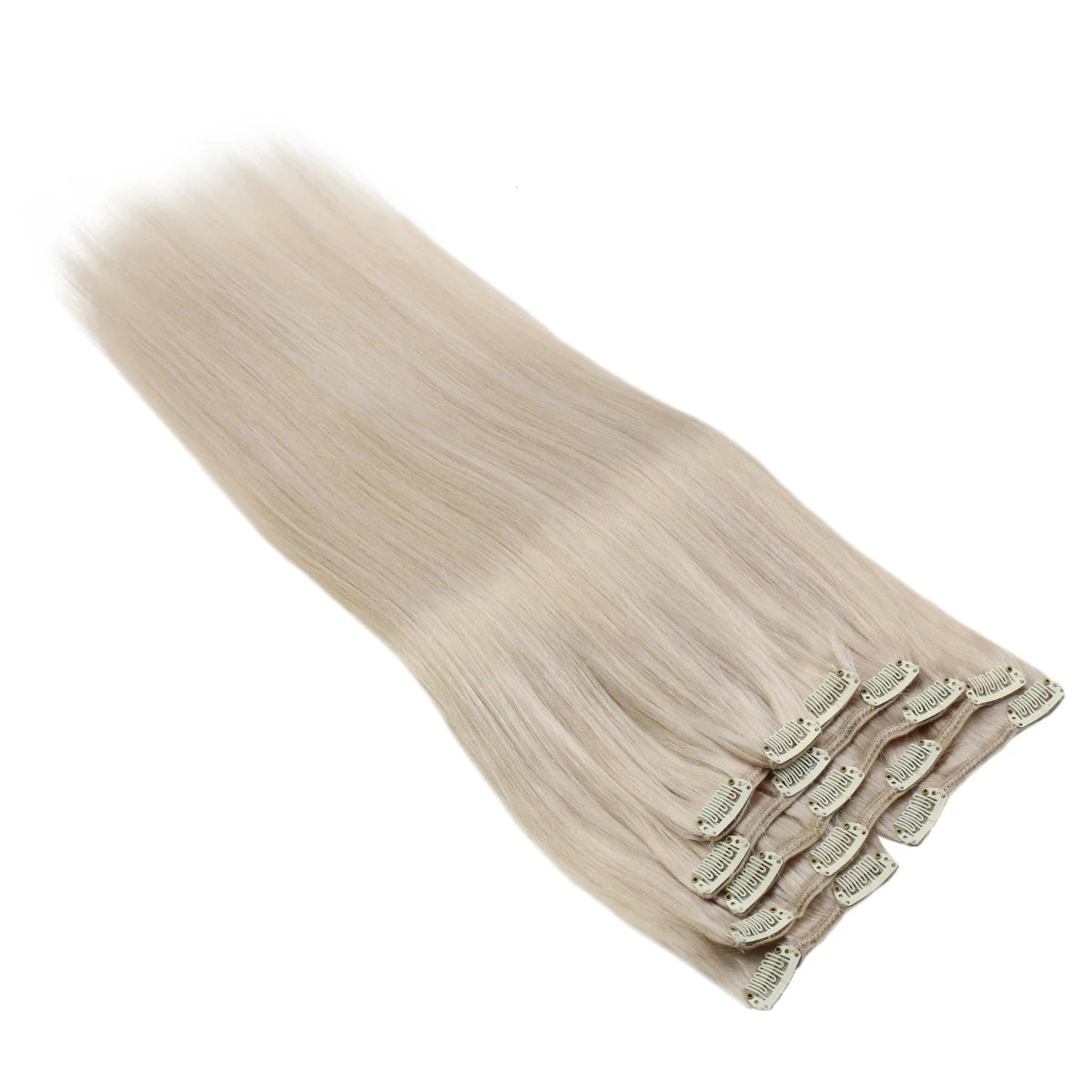 Double Weft Clip In Hair Extensions Brazilian Remy 7Pcs 100g