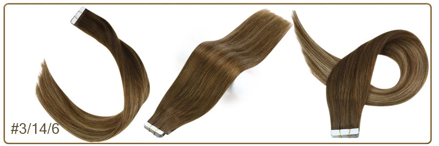 Balayage Tape In Human Hair Extensions – 20Pcs Seamless Remy