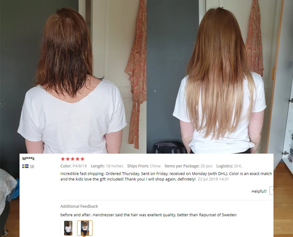 Balayage Tape In Human Hair Extensions – 20Pcs Seamless Remy