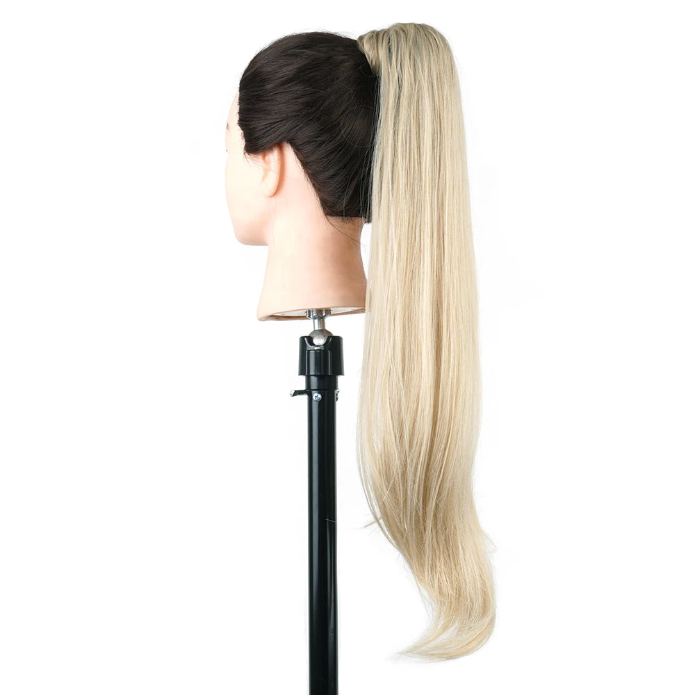 Premium Long Layered Blonde Ponytail Extension 32" Clip-In