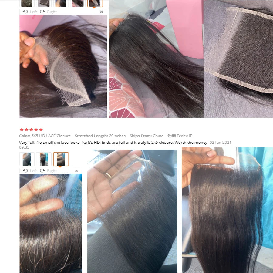 WOW ANGEL HD Lace 5x5 6x6 13x4 13x6 HD Lace Frontal Only Melt Skin Straight Hair Pre Plucked invisible HD Lace Closure Only