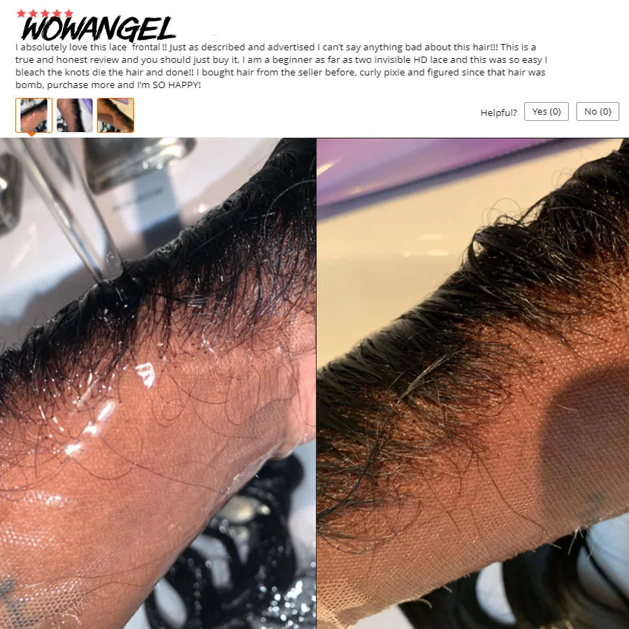 WOW ANGEL HD Lace 5x5 6x6 13x4 13x6 HD Lace Frontal Only Melt Skin Straight Hair Pre Plucked invisible HD Lace Closure Only