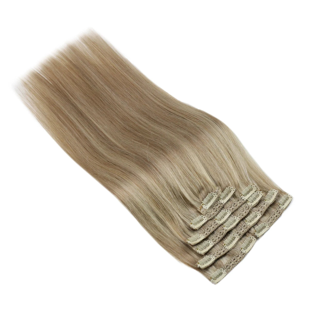 Double Weft Clip In Hair Extensions Brazilian Remy 7Pcs 100g