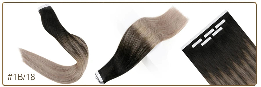 Balayage Tape In Human Hair Extensions – 20Pcs Seamless Remy