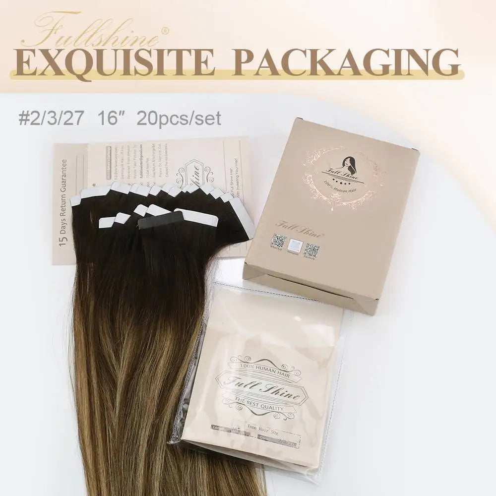 Balayage Tape In Human Hair Extensions – 20Pcs Seamless Remy