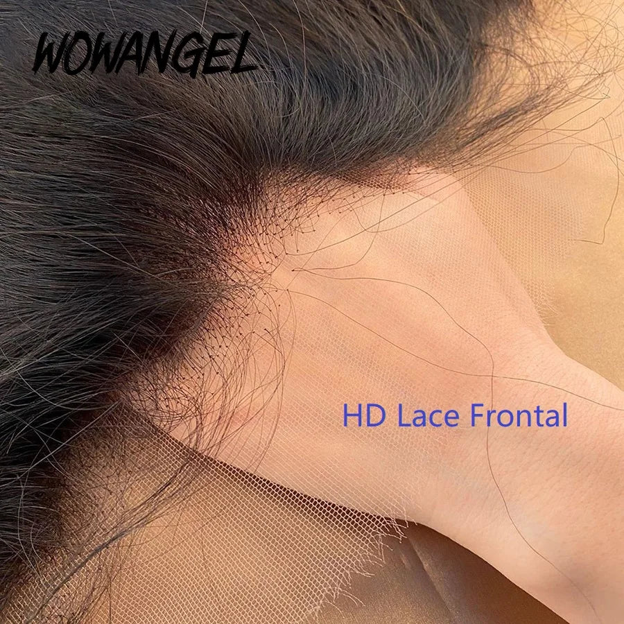 WOW ANGEL HD Lace 5x5 6x6 13x4 13x6 HD Lace Frontal Only Melt Skin Straight Hair Pre Plucked invisible HD Lace Closure Only