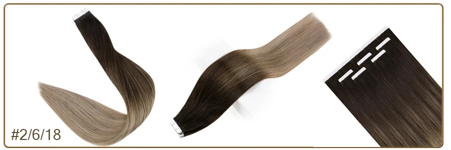 Balayage Tape In Human Hair Extensions – 20Pcs Seamless Remy