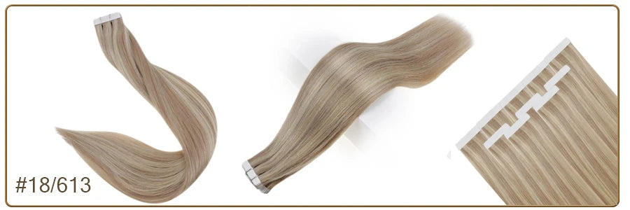 Balayage Tape In Human Hair Extensions – 20Pcs Seamless Remy