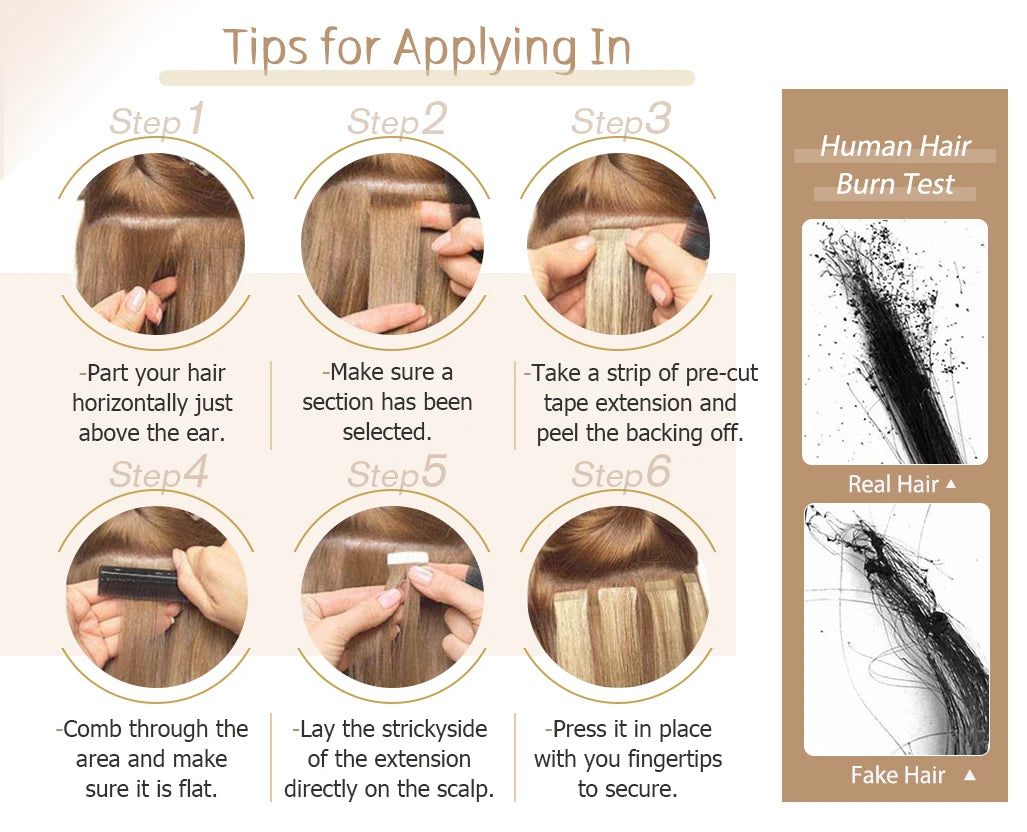Balayage Tape In Human Hair Extensions – 20Pcs Seamless Remy