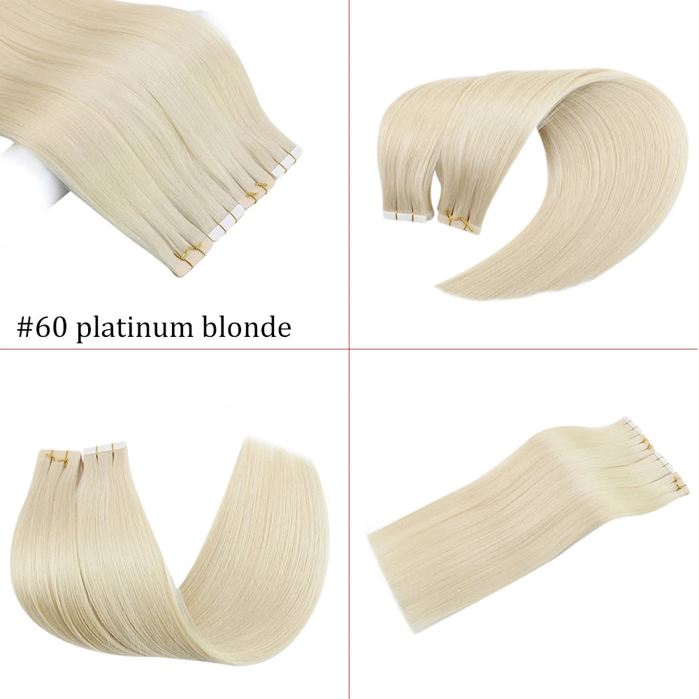 Ugeat Virgin Tape In Hair Extensions – Lasts Up to 12 Months, 10A Grade