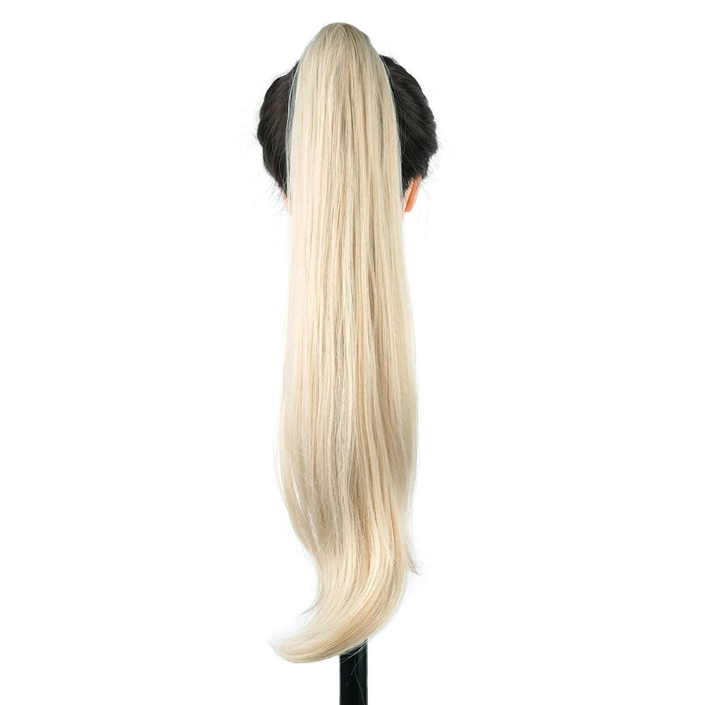 Premium Long Layered Blonde Ponytail Extension 32" Clip-In