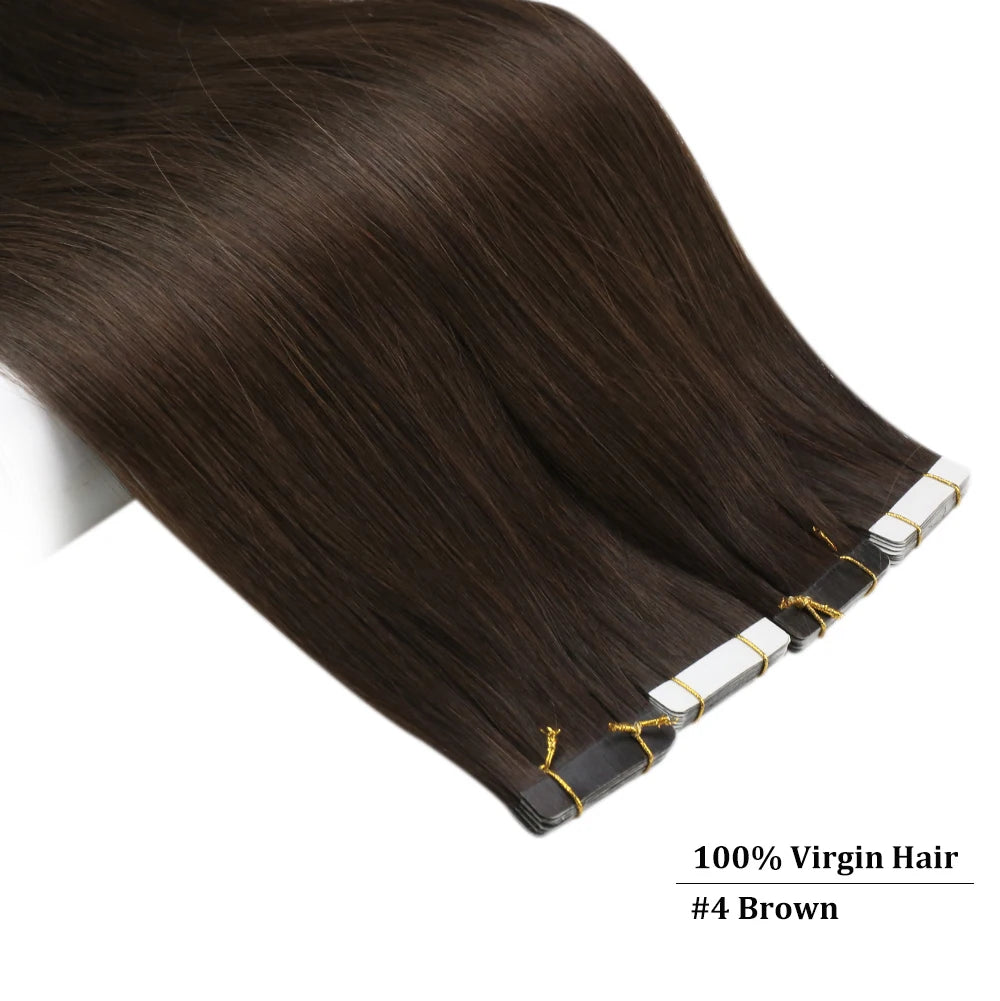 Ugeat Virgin Tape In Hair Extensions – Lasts Up to 12 Months, 10A Grade