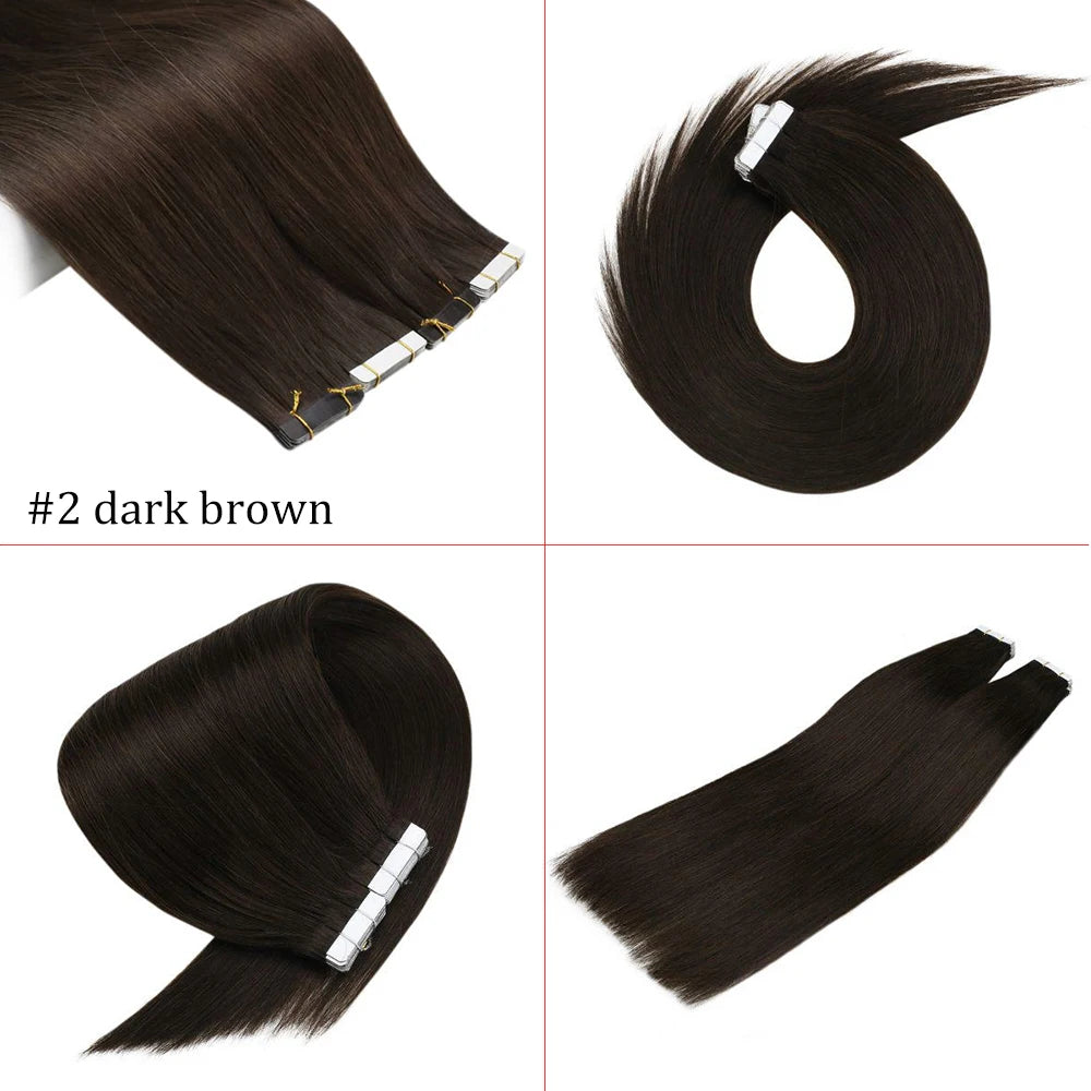 Ugeat Virgin Tape In Hair Extensions – Lasts Up to 12 Months, 10A Grade