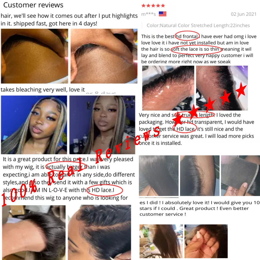 WOW ANGEL HD Lace 5x5 6x6 13x4 13x6 HD Lace Frontal Only Melt Skin Straight Hair Pre Plucked invisible HD Lace Closure Only