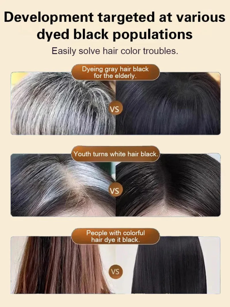 Natural Hair Dye Shampoo Plant Flower Scent Home Single Dose Temporary Hair Dye Long-lasting Color Cover Gray Hair for Women Men
