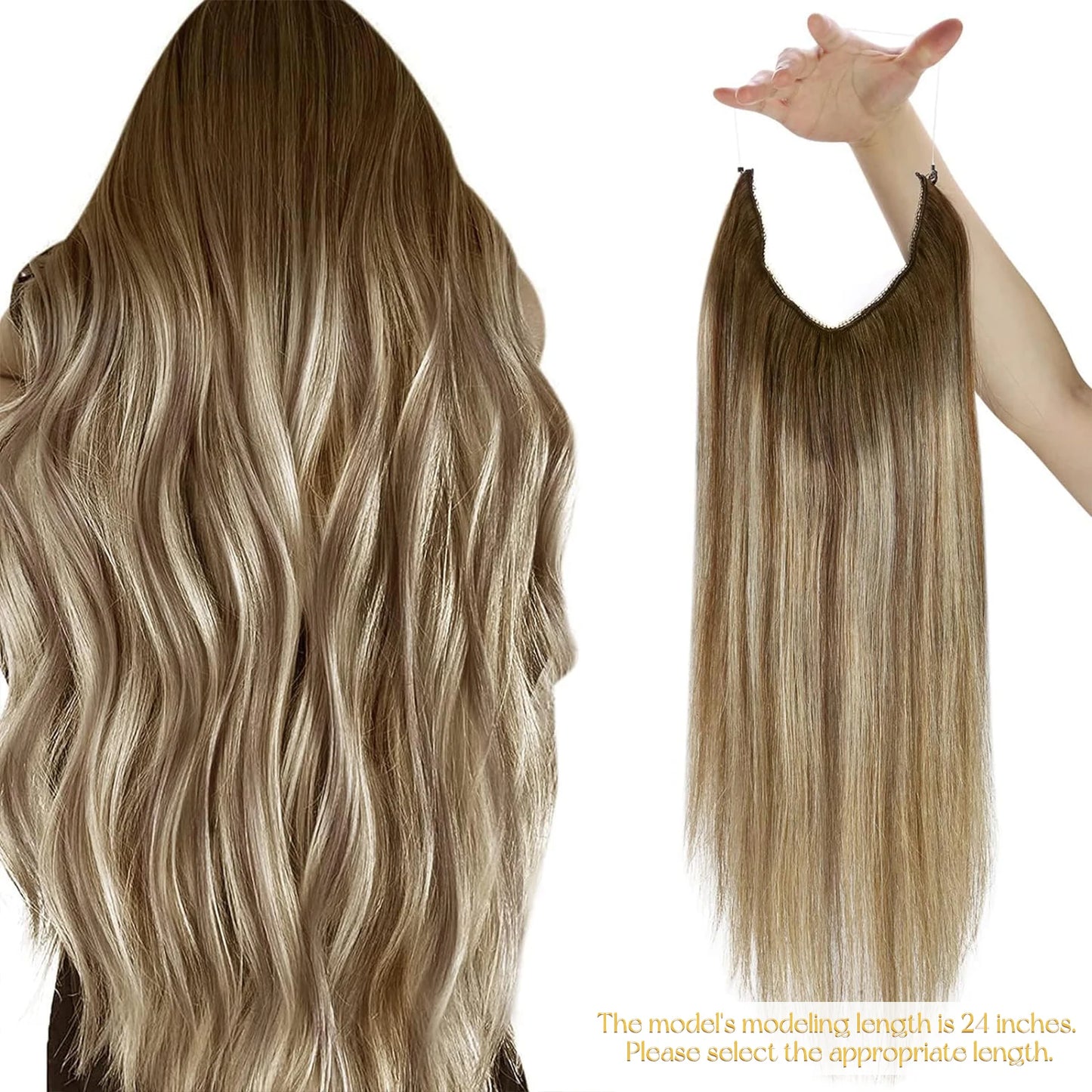 Invisible Wire Weft Hair Extensions Blonde Remy – One Piece Clips
