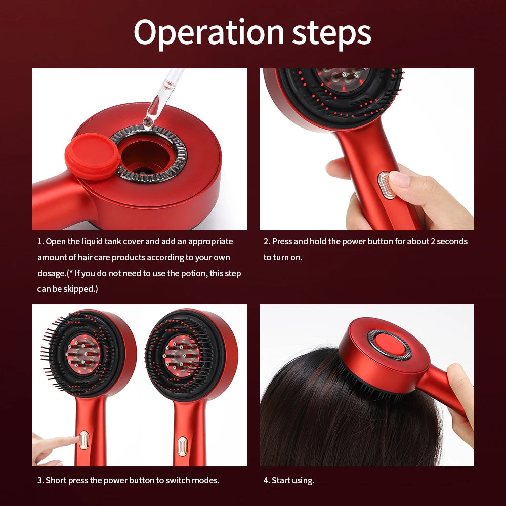 Electric Scalp Massage Comb with Red Light – Hair Growth Brush