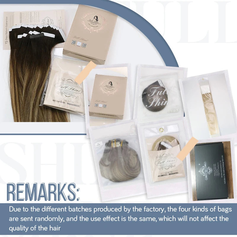 Full Shine Tape in Human Hair Extensions 100% Remy Natural Human Hair Extensions Tape in Omber Blonde Hair Extensions for Women