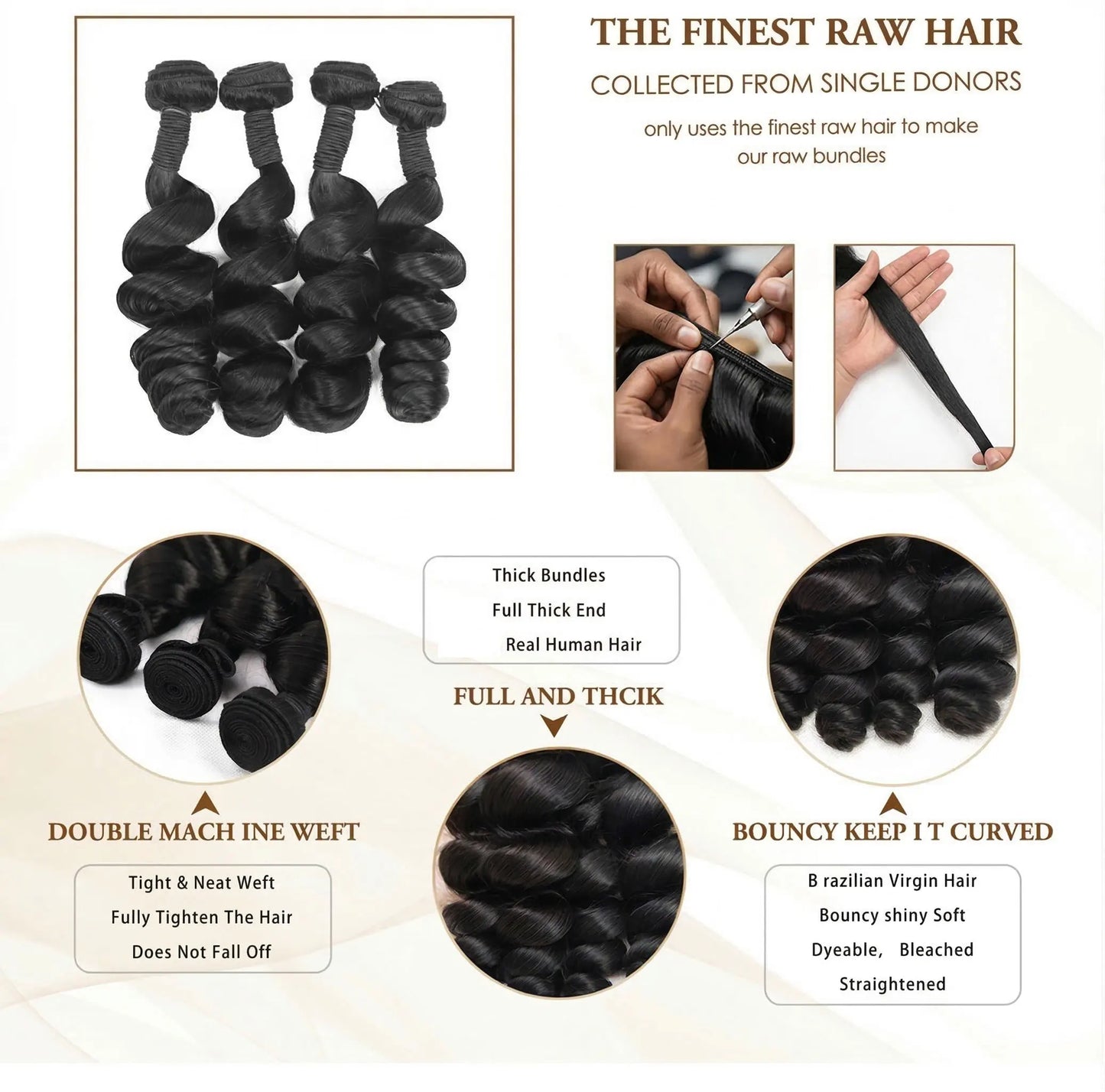30 40 Inch Loose Wave Bundles 3 4 5Pcs Raw Virgin Unprocessed Human Hair Brazilian Loose Deep Wave Human Hair Bundles Extensions