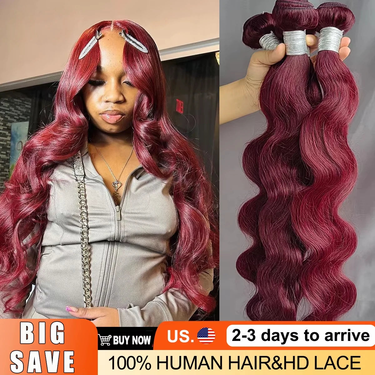 16A Burgundy 99j Body Wave Bundles Human Hair 30 Inch Brazilian Hair Weave Bundle Colored Real Human Hair 3/4 Raw Hair Bundles