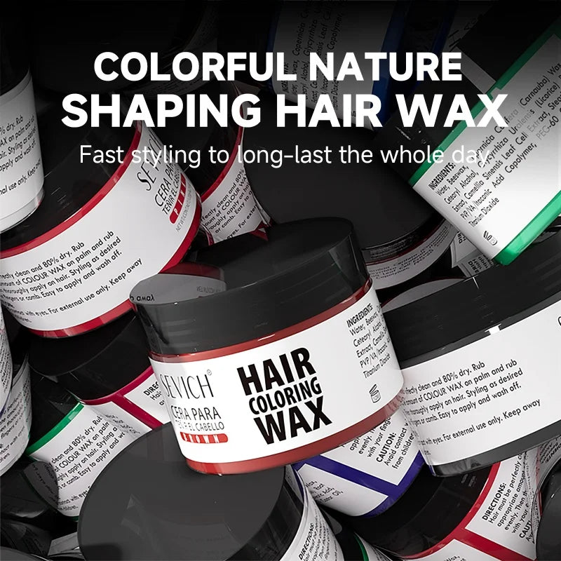 Hairs Dyed Mud Hair Colour Wax Easy To Wash Hair Styling Paste Dye for Eyebrow Beards Coloring Temporary Hair Color Style Cream