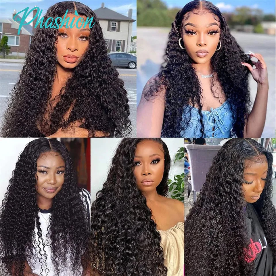 Phashion Water Wave 13x4 Lace Frontal Transparent Swiss 4×4 Closure Pre Plucked Ear to Ear Brazilian Human Hair For Black Women