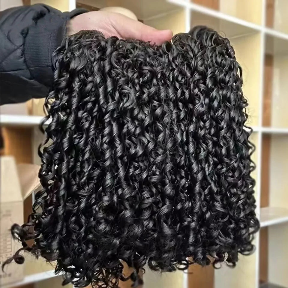 3B 4C Burmese Pixie Curly Hair Bundles Virgin Human Hair Burmese Vietnamese Raw Human Hair Extensions Wholesale For Full Head