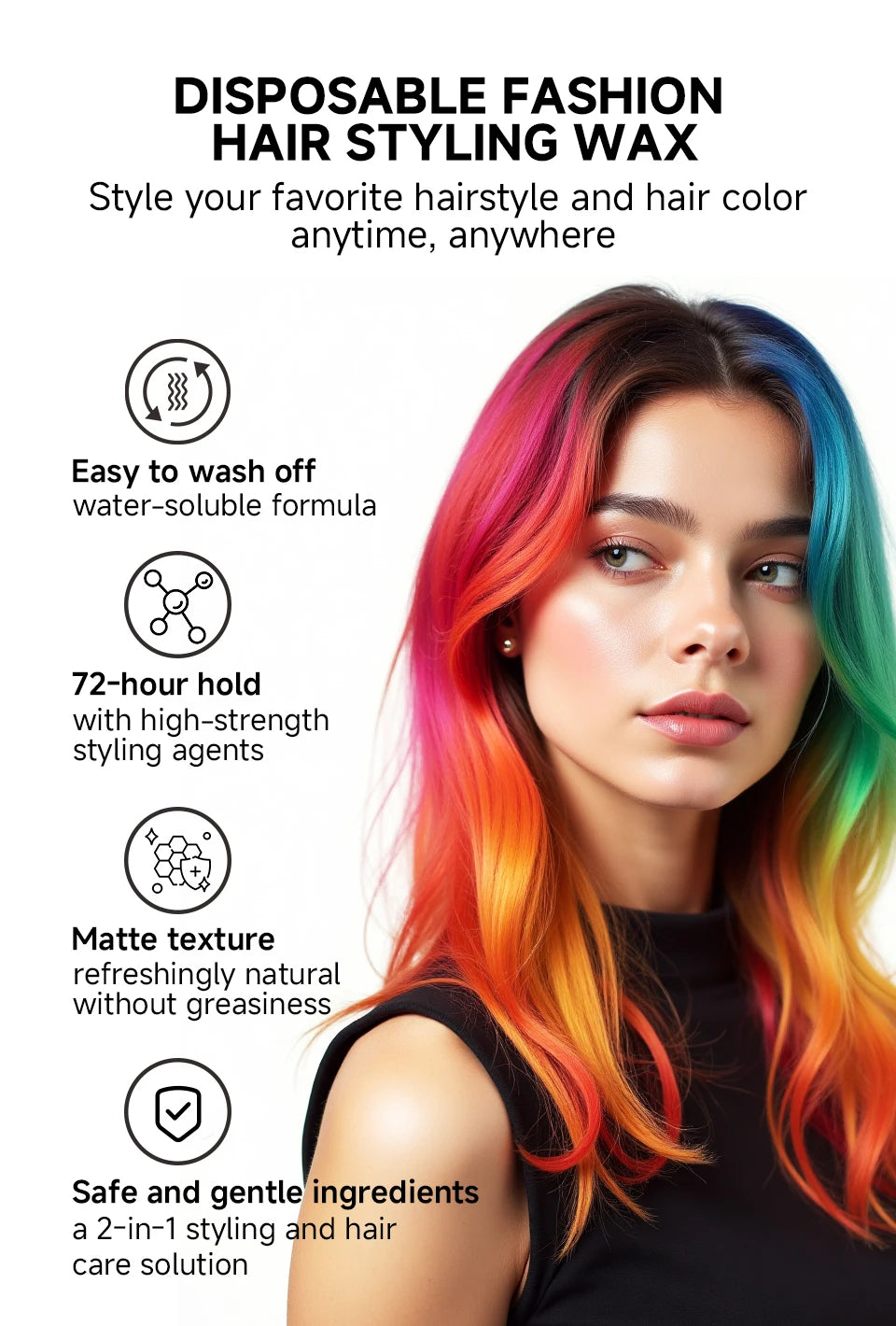 Hairs Dyed Mud Hair Colour Wax Easy To Wash Hair Styling Paste Dye for Eyebrow Beards Coloring Temporary Hair Color Style Cream