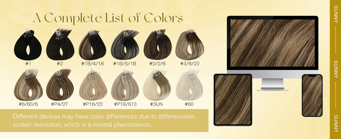 Remy Micro Ring Human Hair Extensions – No Heat, No Damage, 1g Strands