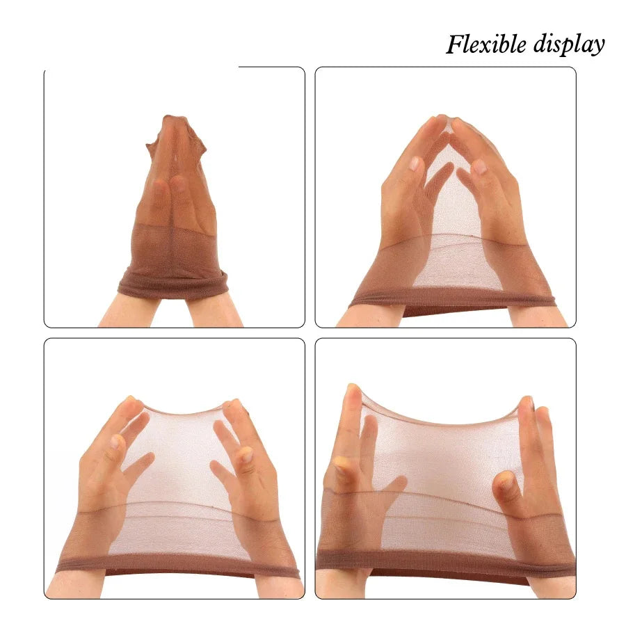 New Stocking Cap For Wigs 2Pcs Cheap Hair Net For Wigs Bald Cap Beige Brown Black Nylon Stocking Wig Cap Stretchy Hair Cap