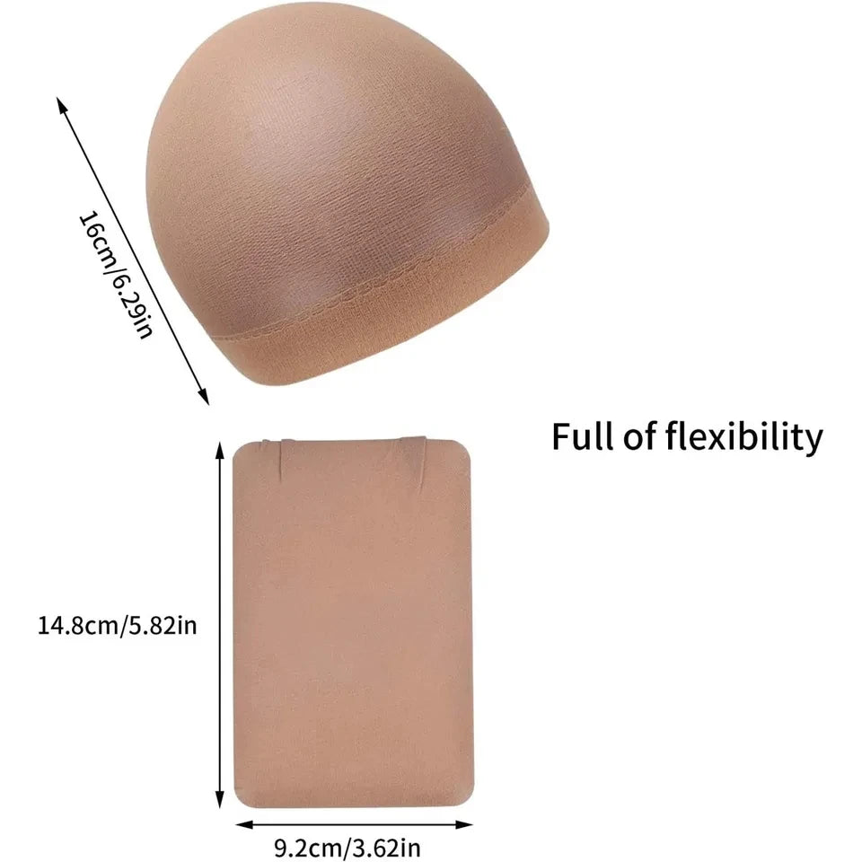 New Stocking Cap For Wigs 2Pcs Cheap Hair Net For Wigs Bald Cap Beige Brown Black Nylon Stocking Wig Cap Stretchy Hair Cap