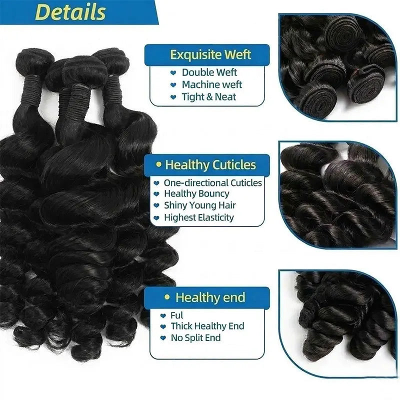 30 40 Inch Loose Wave Bundles 3 4 5Pcs Raw Virgin Unprocessed Human Hair Brazilian Loose Deep Wave Human Hair Bundles Extensions