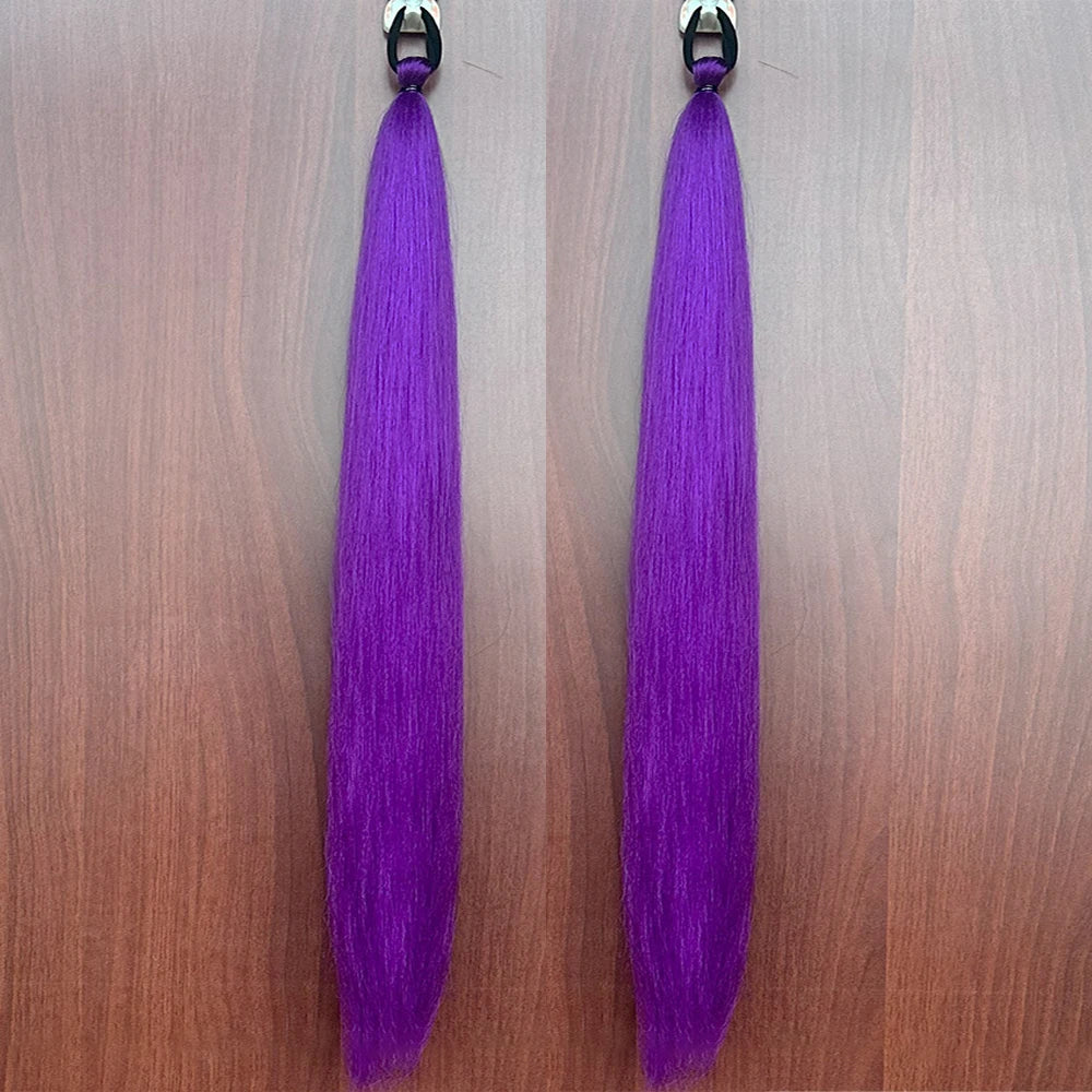 Vibrant 2Pcs Colorful Ponytail Extension Long Straight DIY Braid