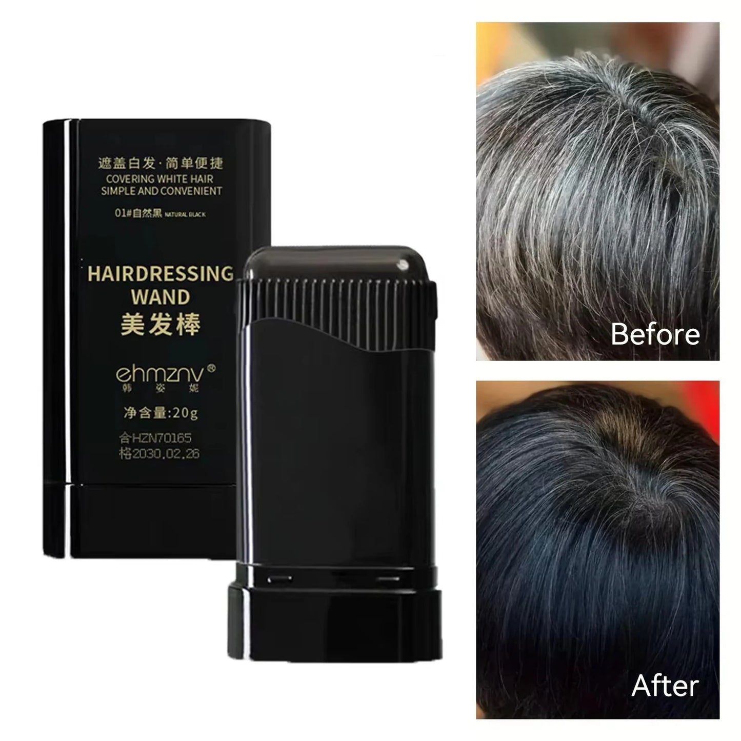 Quick Hair Dye Stick Permanent Coverage Long-Lasting Effect Portable Applicator Brush Design Touch Up the Color at Home