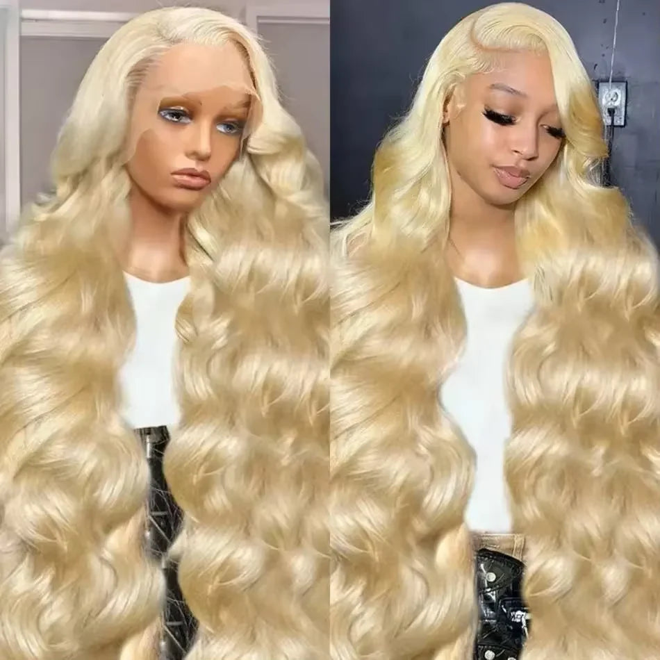 613 Honey Blonde Body Wave Wigs 200 Density 13x6 40inch HD Lace Frontal Wigs for Women