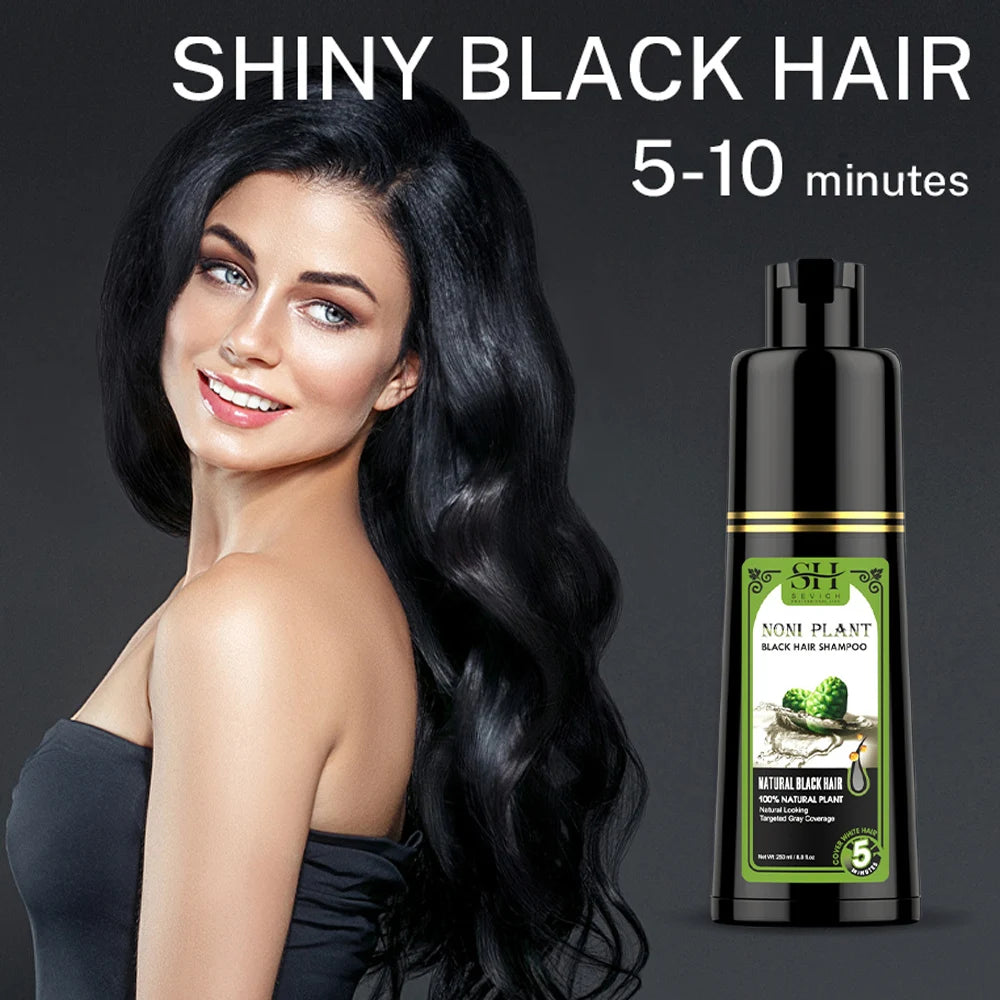 Fast Black Hair Dye Shampoo 500ml 250ml Natural Plant Essence Hair Dye Cream For Men Women Cover Gray White Hair Color Shampoo
