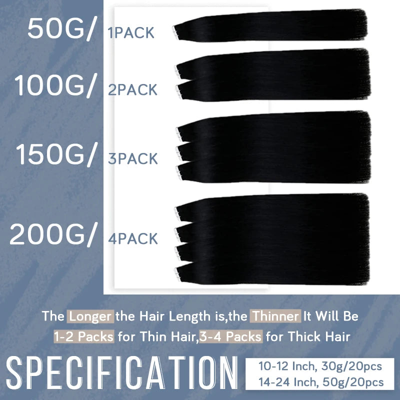 Full Shine Tape in Human Hair Extensions 100% Remy Natural Human Hair Extensions Tape in Omber Blonde Hair Extensions for Women