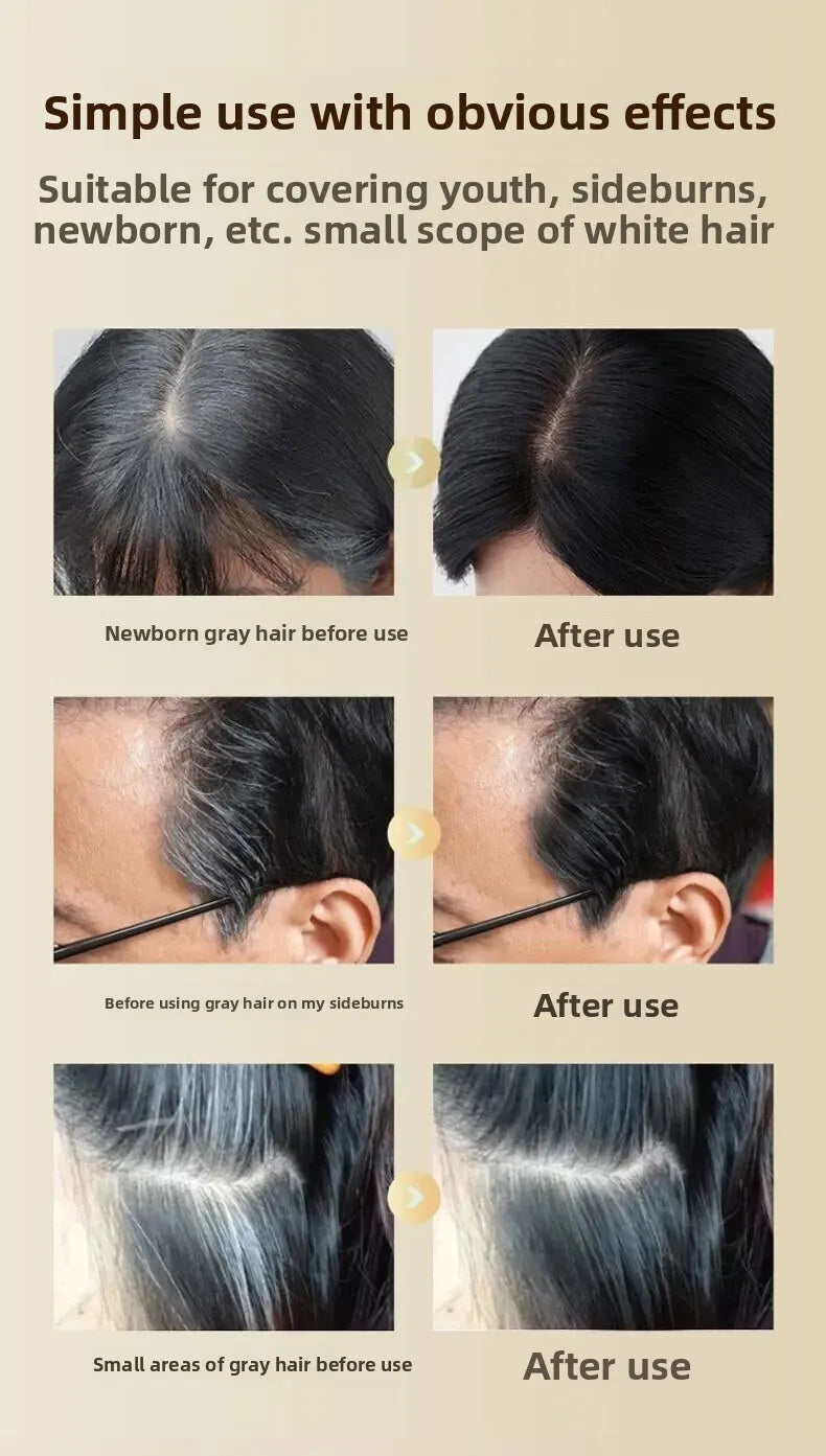 Quick Hair Dye Stick Permanent Coverage Long-Lasting Effect Portable Applicator Brush Design Touch Up the Color at Home