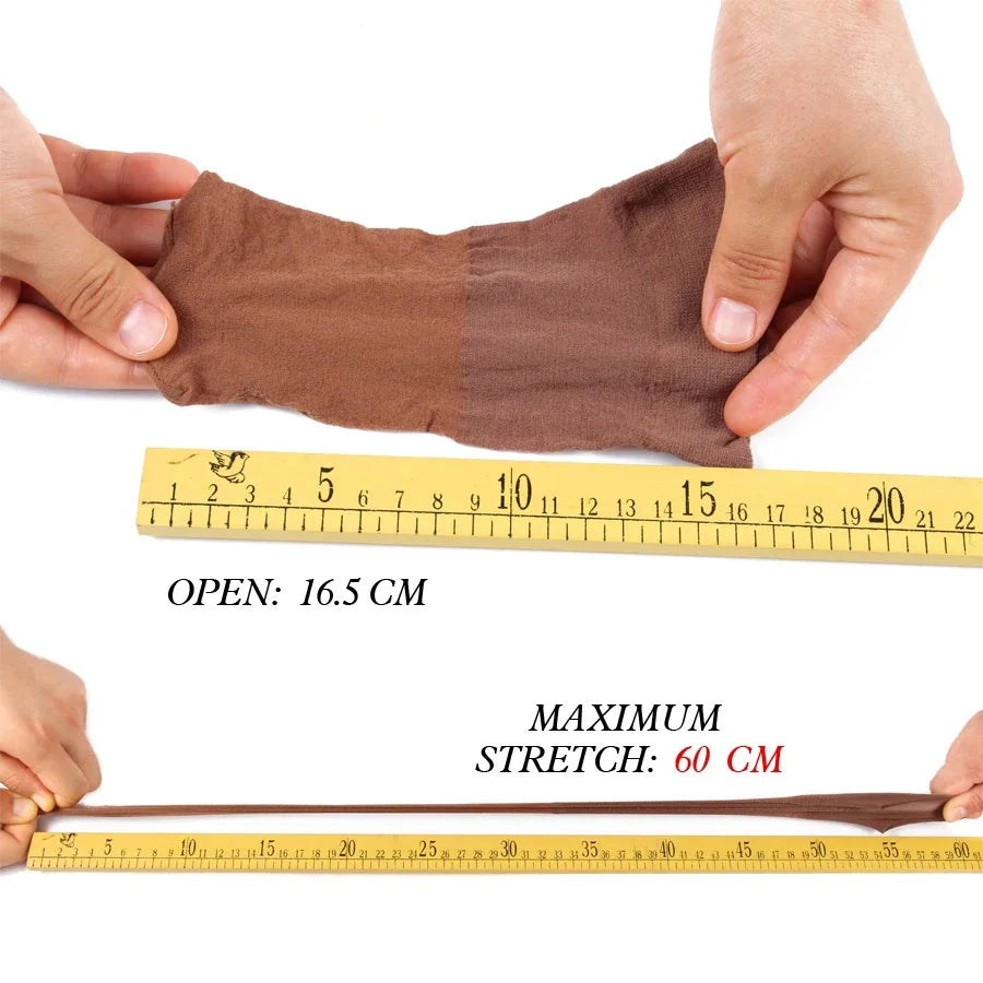 New Stocking Cap For Wigs 2Pcs Cheap Hair Net For Wigs Bald Cap Beige Brown Black Nylon Stocking Wig Cap Stretchy Hair Cap