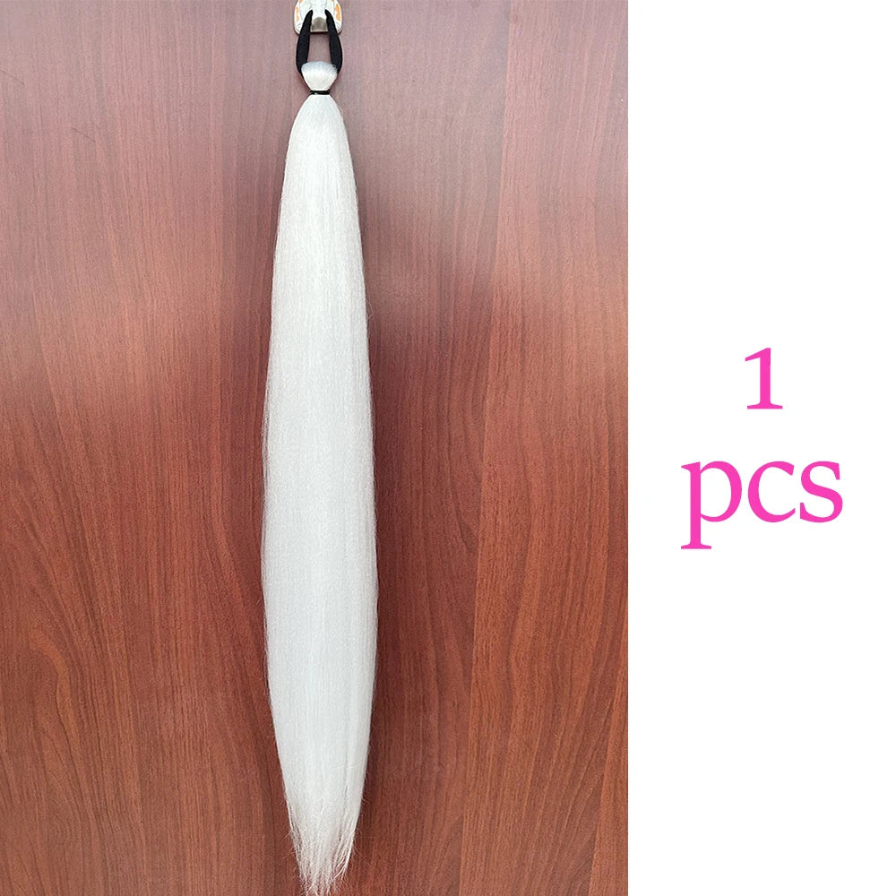Vibrant 2Pcs Colorful Ponytail Extension Long Straight DIY Braid