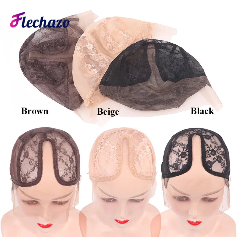 T Part Lace Wig Cap For Making Wigs Mesh Dome Cap Swiss Lace Weave Cap Ventilated Wig Cap Silk Base Hairnet